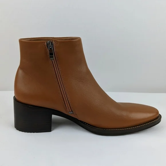 ECCO Sartorelle Shape 35 Ankle Boot Leather Inside Zip Sierra EU40 US 9-9.5 NIB - Picture 3 of 14